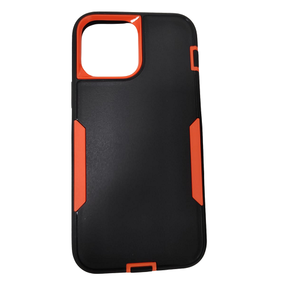 - Carcasa para IPhone 13 Pro Max reforzada color negro naranja
